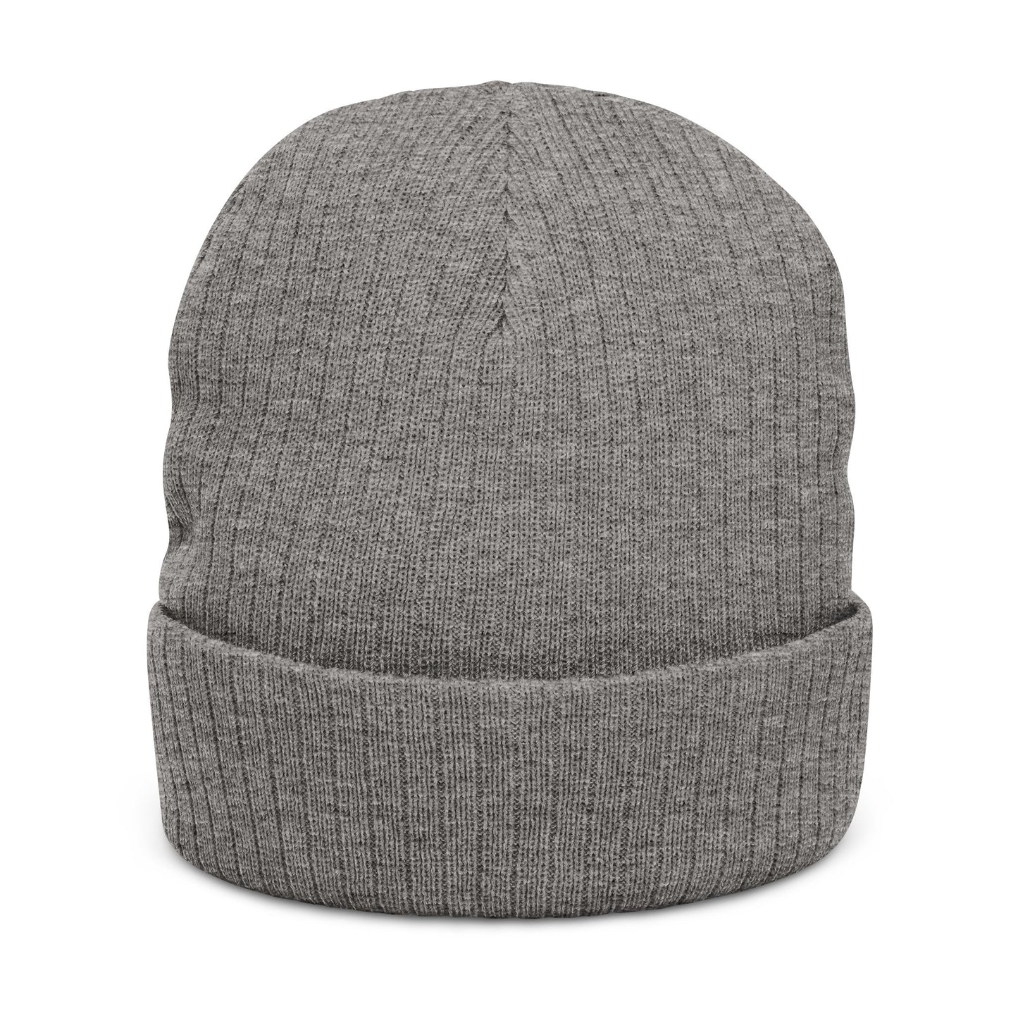 Light Grey Embroidered Ribbed Knit Beanie – DIYD