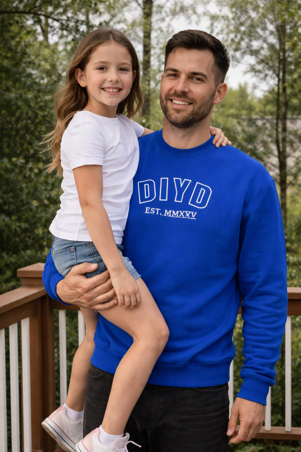 Blue Crewneck Sweatshirt — Embroidery DIYD