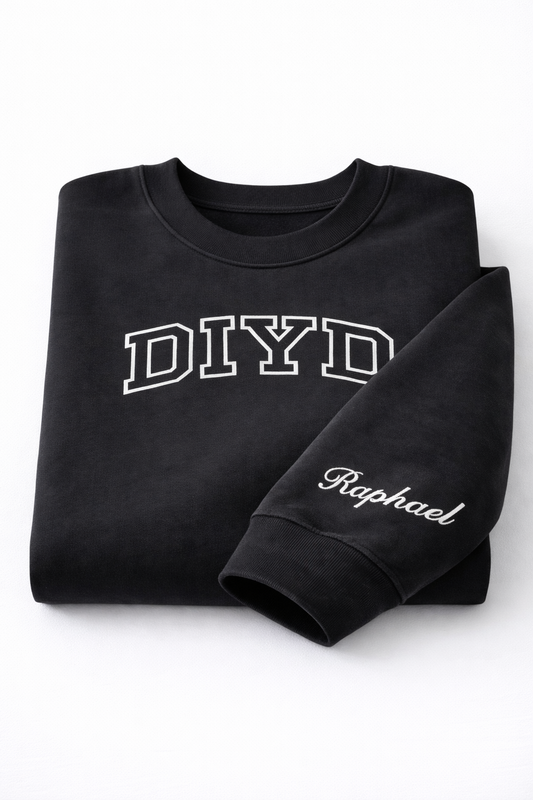 Personalized Embroidery Crewneck Name on Sleeve