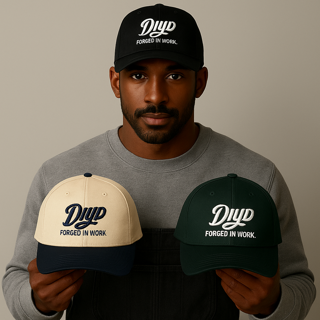 Do It Yourself Dad black snapback hat by DIYD  DIYD workwear dad hat with embroidered logo