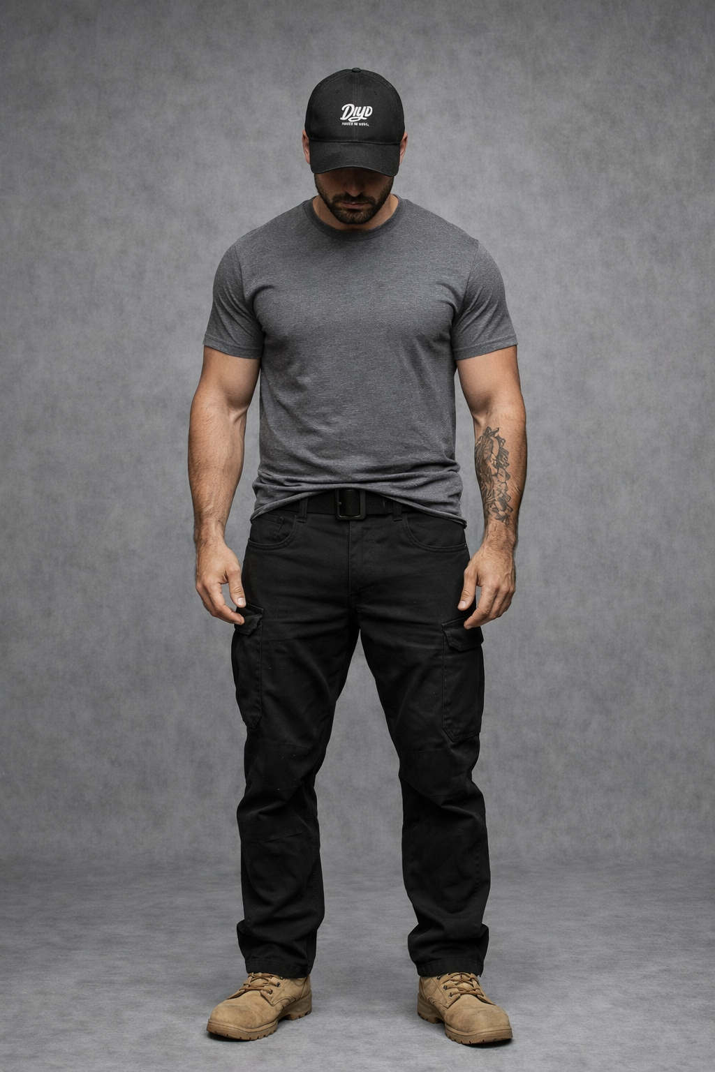 Black Distressed DIYD Embroidered Dad Hat — Retro 'DiyD' Script Baseball Cap