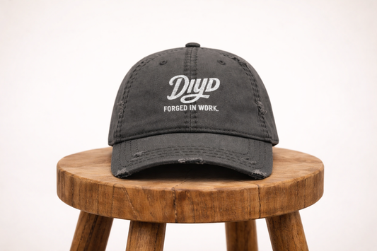 Charcoal Distressed DIYD Dad Hat - Embroidery