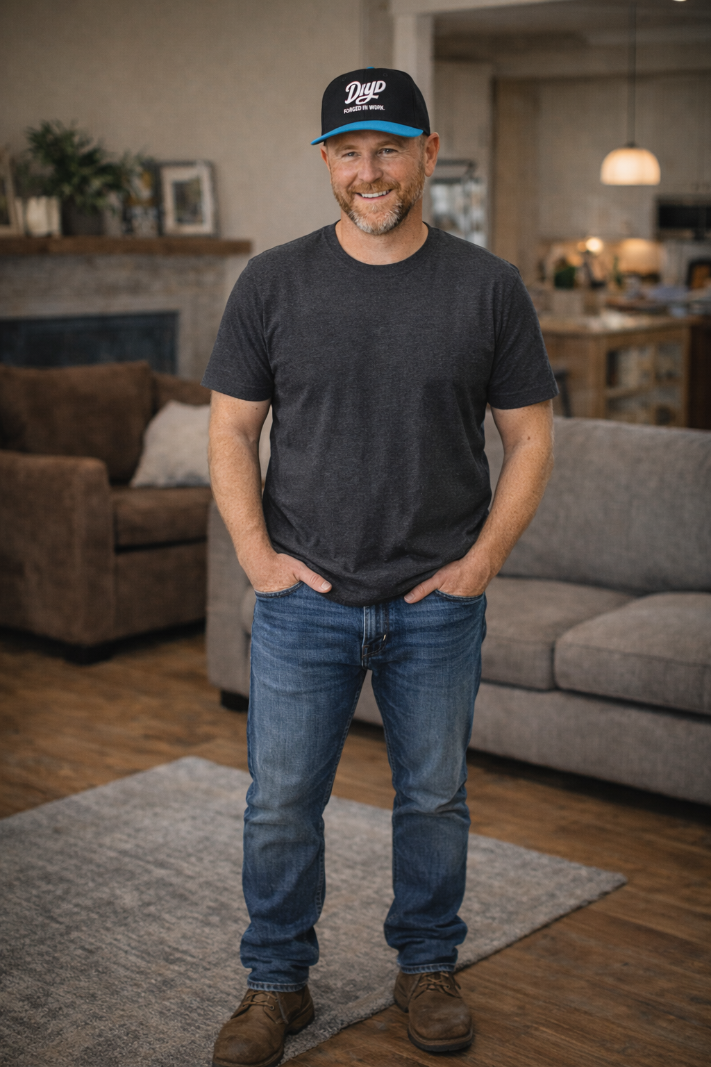 Black And Aqua -DIYD  S/B Hat — Built for the Casual Dad