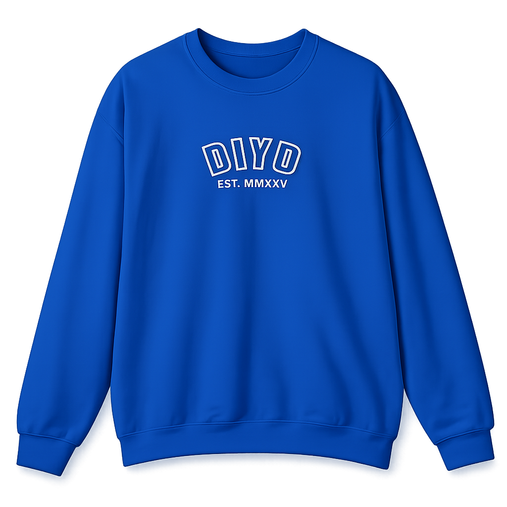 Blue Crewneck Sweatshirt — Embroidery DIYD
