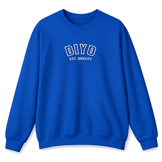Blue Crewneck Sweatshirt — Embroidery DIYD