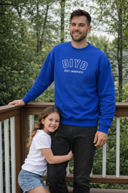 Blue Crewneck Sweatshirt — Embroidery DIYD