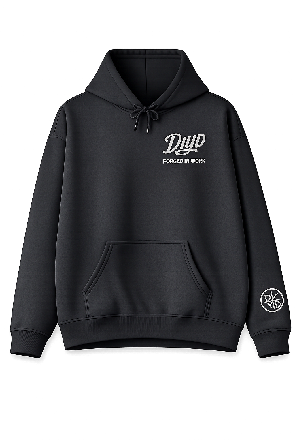 Black DIYD  Hoodie — Minimal  Embroidered logo