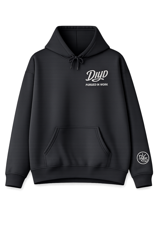Black DIYD  Hoodie — Minimal  Embroidered logo