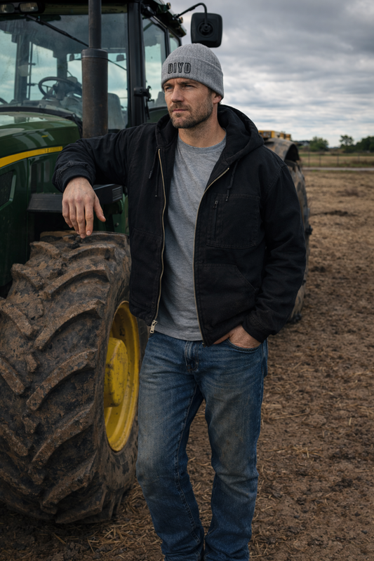 Light Grey Embroidered Ribbed Knit Beanie – DIYD